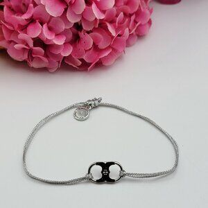 Tory Burch Embrace Ambition Bracelet Silver Adjustable Slider OS